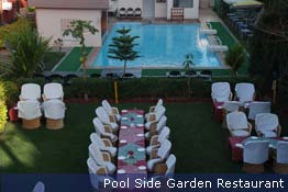 Pool side garden restaurant